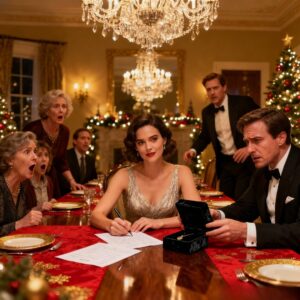 On christmas night, my husband humiliated me in front of his family by serving divorce papers at the dinner table… But when I handed him my gift, the smile vanished from his face forever. What happened next left everyone in the room speechless…