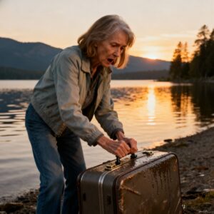 I watched my daughter-in-law toss a suitcase into the lake. But I heard a muffled sound coming from inside. I raced to pull it out and forced the zipper open… and my heart stopped. What I saw inside made me tremble in horror.