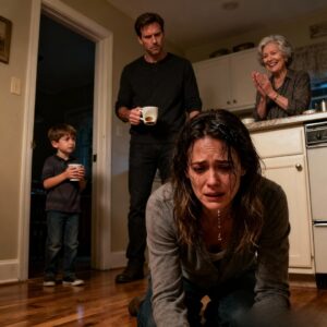 My husband poured hot coffee on my head because i refused to pay his mother’s mortgage again. I thought it was over. But my 6-year-old son said something that silenced the whole room, and he starting begging but it was too late.