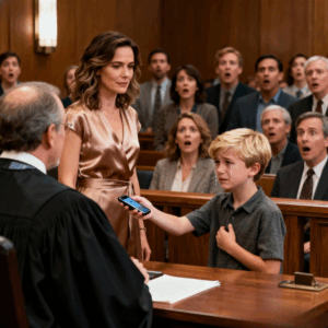 My ex stood in court and said, “My son wants to live with me.” The judge turned to my son and asked, “Is that true?” He stood up, pulled out his phone, and said, “May I play the recording from last night?” The judge froze