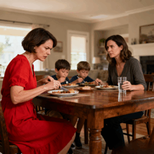 “Looks like something scraped off a cafeteria tray,” my sister-in-law spat, grimacing at the dinner table. “Even my kids could do better!” The room went silent. I took a sip of water and said quietly, “I didn’t cook tonight…”