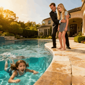 My sister pushed my daughter into the pool fully dressed. My dad held me by the neck to stop me jumping in. “If she survives, I can’t—water… she doesn’t deserve life.” They never thought I’d take everything they valued.