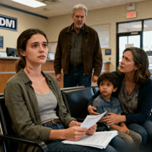 I went to DMV with a bruise on my neck and a secret in my folder. Mom texted, “Don’t shame us.” Stepfather smiled for the clerk. Then she found the note I hid, looked up, and called a name that changed everything. Want to know what happened next…