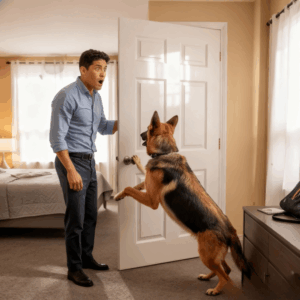 Humble revenge a day ago my dog blocked the door, growling viciously. I stayed home annoyed. My boss called crying: “Everyone who came in is dead.” I asked how. He whispered: “They all looked like…