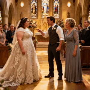 On my wedding day, my fiancé left me on the altar and said, “Do you really think that I will marry someone as fat as you?” My mother-in-law added, “You should be ashamed of yourself to even go outside.” The next day he came back, demasked, bound to me, desperate, because…