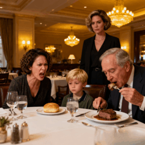 We didn’t order for your son,” my sister said, handing him a bread basket while her kids ate one hundred dollar steaks and dessert. My dad added, “you should’ve packed him something.” I just smiled and said, “noted.” When the waiter came back, I stood up and announced…