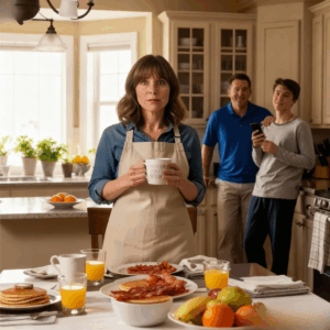 On mother’s day, my husband and son gave me a mug that said “world’s most pointless woman.” They laughed like it was a joke. I smiled, cleared the table, and washed the dishes. That night, I booked a one-way ticket. Two weeks later, he posted: “please, if anyone sees her, tell her we just want her home.”