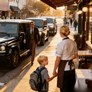 A waitress secretly fed a quiet boy every day — one morning, 4 SUVs pulled up to her diner