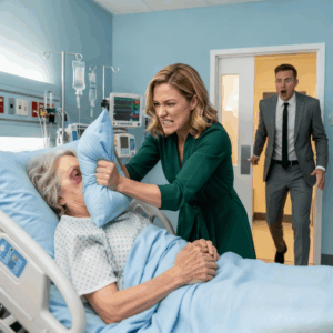 The son returned to the hospital early… and realized that his wife was putting his mother in danger