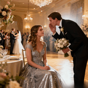 I was forced to sit alone at my sister’s wedding. Then a man whispered, “Act like you’re with me.” She froze when he caught the bouquet before it hit my face.