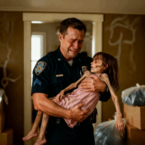 Police officer finds little girl forgotten in abandoned house — detail made him call 911 in tears