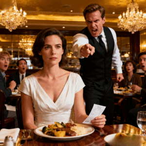 “Sorry, this table’s for family only,” my brother smirked, pointing toward a fold-out chair by the trash can. Everyone laughed as I sat alone. Then the bill arrived — $3,200. The waiter looked at me. I just smiled and said, “Not my table.”