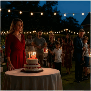 At my birthday party, my husband introduced his other wife and two children to me as our friends watched in shock. i smiled and picked up the cake knife — he didn’t know what i was about to do. then the screen lit up, and his world fell apart.