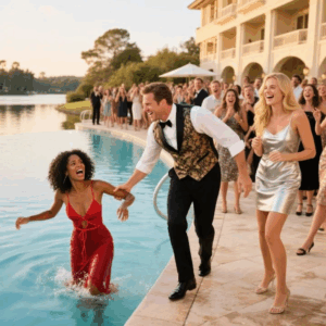 Billionaire pushed his black wife into the pool to make his girlfriend laugh — until he learned who.