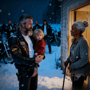 Black woman shelters a freezing hell’s angel’s dad for 1 night, days later dozens of bikers arrive