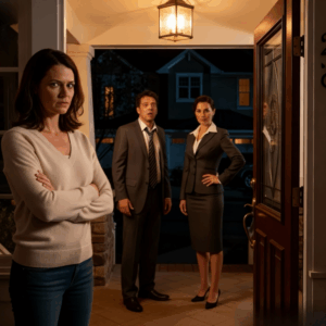 At 2 a.m., my husband’s female boss texted me from his phone. “He’s mine now. He’s occupied. Don’t wait up,” she wrote. I replied, “Keep him. We’re done.” Twenty minutes later, they showed up at my door—her smile proud, his face pale. But what happened next made her regret ever sending that text…