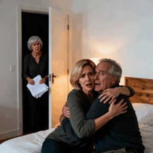 My daughter-in-law slept with my husband a week before we signed the divorce papers. I pretended to know nothing. At the meeting, the lawyer handed me a document denying my rights. I smiled. What I did next… the cheaters ended up homeless.