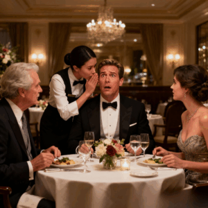 A millionaire was having dinner with his fiancée and her parents, but they kept speaking in their native language, which he didn’t understand. Then the waitress pulled him aside and said: “Leave as soon as you can.”