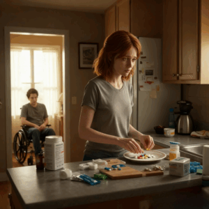 For 4 years, i sacrificed everything to care for my paralyzed husband. then one afternoon, while bringing up his laundry, i heard him on the phone saying, “she’s just a free maid.” when i looked through the crack in his bedroom door, what i saw made my blood run cold.