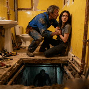 While we were renovating the bathroom, the plumber appeared pale and trembling. He pulled me aside and whispered, “Pack your things and leave immediately! Don’t tell your children anything!”  Confused, I asked, “What? Why?”  He replied, “Down there… it’s better if you don’t know.”  I looked toward the basement — and froze in horror.