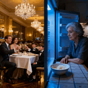 MY SON GOT A PROMOTION, HE TOOK THE WHOLE FAMILY TO A RESTAURANT BUT DIDN’T INVITE ME. MY DAUGHTER-IN-LAW SENT A MESSAGE MOM, REMEMBER TO FINISH THE LEFTOVERS IN THE FRIDGE I REPLIED “OK.” THEN QUIETLY PACKED MY BAGS AND LEFT. LATE AT NIGHT, THEY CAME BACK DRUNK, OPENED THE DOOR, AND WHAT THEY SAW INSIDE LEFT THEM COMPLETELY STUNNED…