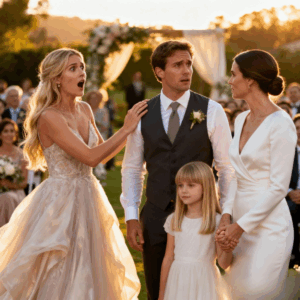 At the altar, my sister smiled and said, “Before you say ‘I do’… I’m pregnant, and it’s your groom’s baby.” The crowd gasped — I froze. Then my 9-year-old niece stood up and said, “That’s a lie… I can prove it.”the room went silent.
