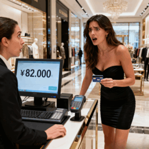 “Sweetheart, use Mom’s card! She’s got about $130,000 saved!” my son said, handing my card to his wife without my permission. She went straight to the mall and filled her cart with electronics, clothes, and imported perfumes. The cashier rang up the purchases — $82,000 — inserted the card, looked at the screen, and said: “Sorry, but this card is…