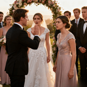 In the middle of our wedding, my husband suddenly slapped me in front of everyone after his sister whispered something to him. For a moment, all the guests froze in shock. But instead of crying or running away, I looked him straight in the eyes and lifted my head high. What I did next, in front of all the guests, ruined him.