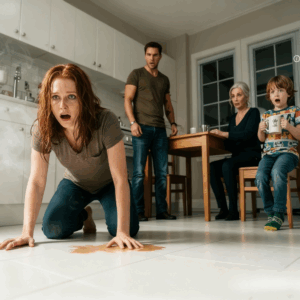 My husband poured hot coffee on my head because I refused to pay his mother’s mortgage again. I thought it was over. But my six-year-old son said something that silenced the whole room — and my husband started begging, but it was too late.