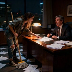 THE OFFICE STAFF MADE FUN OF THE QUIET CLEANING LADY UNTIL HER BOSS INVITED HER TO AN IMPORTANT BOARD MEETING… THE DEPUTY WENT PALE WHEN HE REALIZED WHAT WAS GOING ON…