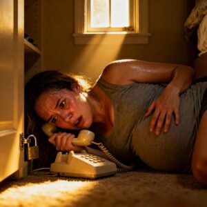 My husband and mother in-law locked me in a scorching room while pregnant and ill for three days -before my strength faded, I found a hidden phone and I made a call that destroyed them