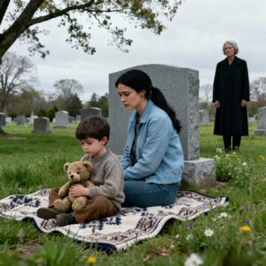 I was visiting my son’s grave at our private cemetery when I saw a poor woman with a little boy who had a strangely familiar smile. She looked afraid, pulling him back… Then the boy whispered one word to the gravestone that revealed a secret that changed our lives…