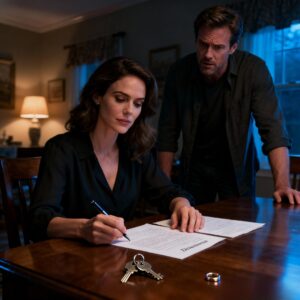 ”Sign or get out,” my husband mocked, waving papers in the house I fully paid for. He smirked as if throwing me out would break me. I signed, placed the keys on the table, and walked away. The next morning, his elite lawyer screamed at him: “do you have any idea what you just let her do?”