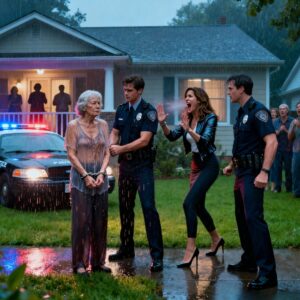 My son, a police officer, handcuffed me right in our front yard. His wife slapped me, then screamed to the Neighbors that I was mentally unstable. They forced me to sign over our 1.1 Million dollar home. They warned me not to make a scene. But just as I stayed silent… The door was suddenly kicked open. And the one who walked in was…