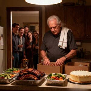I spent 24 hours cooking for my son’s anniversary party, only to hear him joke, “we’ll feed it to the dogs.” I quietly packed every dish and walked out. Hours later, What happened, made everyone’s jaw drop…