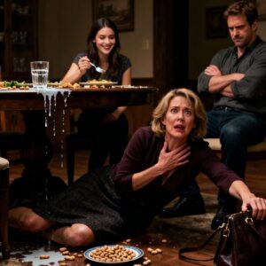 My daughter-in-law smirked as I choked: “we put peanuts in your food to test if you’re lying.” my son just watched. I didn’t scream. But next dinner, I served – a lesson they never forgot.