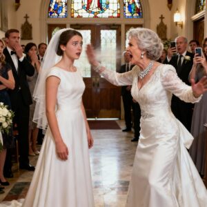 My groom’s mother slapped me. Called me “stupid.” at my own wedding. She didn’t know i was his bride. Then my groom faced her .