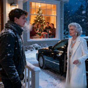 Christmas Eve, the temperature dropped to minus 10°C. My father locked me out in the snow for “talking to Dad at dinner.” I watched them open presents through the window. An hour later, a black limousine pulled up. My billionaire grandmother got out. Seeing me shivering, she looked at the house and said one word: “Demolition.”