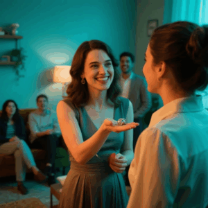 MY FIANCÉ’S FRIENDS JOKED THAT HE HAD A “BACKUP FIANCÉE” WAITING IF I EVER MESSED UP. I SMILED LIKE IT WAS NO BIG DEAL. THEN I WALKED OVER TO THE GIRL THEY MEANT, PUT THE CHEAP $100 RING IN HER HAND, AND SAID, “GO AHEAD. HE’S YOURS NOW.” THE WHOLE ROOM WENT SILENT, I FINALLY FELT IN CONTROL…