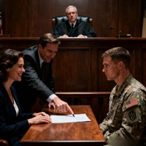 In Court, My Wife’s Boyfriend, A Lawyer, Laughed. “The Judge Is My Friend. You’re Leaving This Room With Nothing, Soldier.” My Wife Smirked. “He’s Too Scared To Even Speak. Look At Him.” He Slid A Paper In Front Of Me. “Sign It. Now.” He Had No Idea Who I Really Was… What Happend Next?