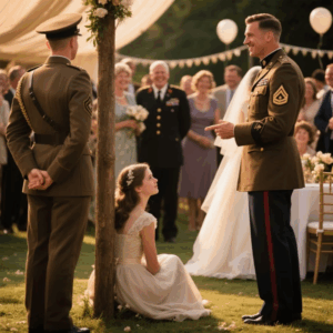 I WAS SEATED BEHIND A PILLAR AT MY BROTHER’S WEDDING. EVERYONE PRETENDED I WASN’T FAMILY. THEN A GENERAL RECOGNIZED ME-HIS FORMER JUNIOR OFFICER. HE LEANED IN AND SAID, “JUST FOLLOW MY LEAD AND PRETEND YOU’RE MY DATE.” WHEN HE STOOD TO SPEAK, EVERYONE TURNED. DAD STOPPED SMILING
