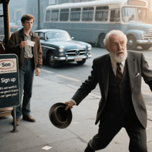 MY GRANDFATHER ASKED ME SURPRISED: “SON, WHY ARE YOU COMING BY BUS? WHAT HAPPENED TO THE SPORTS CAR I GAVE YOU?”, MY NERVOUS FATHER SAID: “HE DIDN’T DESERVE IT, WE GAVE IT TO HIS BROTHER”, MY GRANDFATHER THREW HIS HAT TO THE FLOOR AND CHAOS ERUPTED… SUBSCRIBE