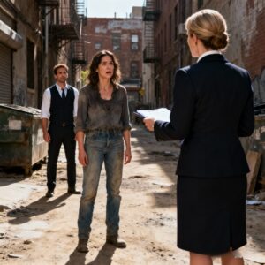 After my divorce, my ex-husband and his expensive lawyers made sure I lost everything. Nobody wants a homeless woman. While digging through trash behind a diner in Brooklyn, a woman approached me, her coat pristine against the city’s grime. “Excuse me, are you Sophia Hartfield?” she asked softly. When I nodded, she smiled: “Your great-uncle in New York just died. He left you his mansion, his Ferrari, and his $47 million estate. But there’s one condition…” What she said next changed everything….