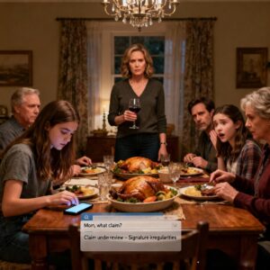 “YOUR SISTER GOT THE INSURANCE MONEY” MOM SAID “YOU DON’T NEED IT.” I REPLIED, “MOM, WANT TO TELL THEM WHO FILED THE CLAIM?” THE ROOM WENT COLD. MY SISTER ASKED… “FILED WHAT…!”