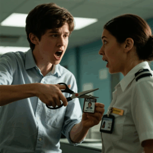 HE HELD THE SCISSORS HIGH. “WE ARE NOT DEPENDENT ON A SINGLE BADGE TO EXIST!” HE SHOUTED, AND HE CUT IT. THEN I STOOD UP. “YOU JUST NOTIFIED THE SYSTEM THAT THE CUSTODIAN WAS REMOVED.” TWELVE YEARS OF CERTIFICATION GONE IN MINUTES…