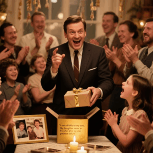 AT MY DAD’S RETIREMENT SPEECH, HE SAID: “I OWE IT ALL TO MY SONS. MY DAUGHTER NEVER HAD WHAT IT TAKES.” EVERYONE CLAPPED. I STOOD UP, HANDED HIM A WRAPPED BOX AND SAID, “FROM YOUR BIGGEST FAILURE. THEN I LEFT. WHEN HE OPENED IT, HE STARTED SCREAMING..