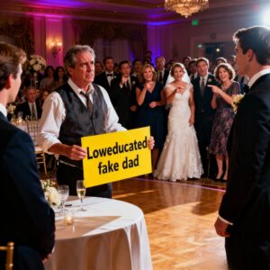 I Attended The Wedding Of My Son, Whom I Raised As A Single Father, But My Nameplate Said, “Low-Educated Fake Dad…” The Bride’s Highly Educated Family Burst Out Laughing, But When I Tried To Leave, My Son Said, “Dad, Let’s Go Home.” The Next Day, An Unbelievable Thing Happened At Their Company….The Bride’s 32 Missed Calls