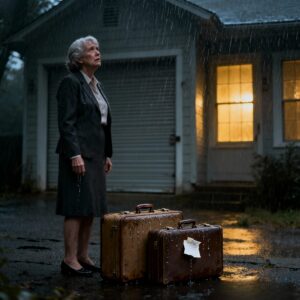 Coming back from a trip, I found my bags in the rain with a note: ‘If you want to stay here, we have the garage… Signed, your loving son. Before the taxi arrived, I called the bank.