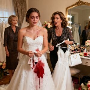 OH NO, YOUR WEDDING DRESS GOT RUINED!” MY SISTER-IN-LAW GASPED WITH FAKE SYMPATHY AS RED WINE DRIPPED DOWN MY DAUGHTER’S $12,000 GOWN. “GOOD THING I BROUGHT A SPARE DRESS – NOW I CAN HELP SAVE THE DAY!” SHE SMIRKED. I SMILED AND SAID, “THAT’S SO KIND OF YOU.” SHE HAD NO IDEA THAT I KNEW ABOUT HER PLAN, AND WHAT WAS WAITING IN MY CAR…