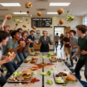 VEGAN TEACHER BANS ALL MEAT INSIDE SCHOOL